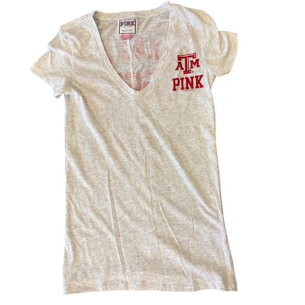 TEXAS A&M AGGIES Pink Victoria's Secret Collegiate Tee T-Shirt size S - Picture 2 of 6